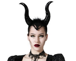 Atosa Serre-tête Halloween Cornes d'Animal Noir avec Glitter pour Femme Adulte