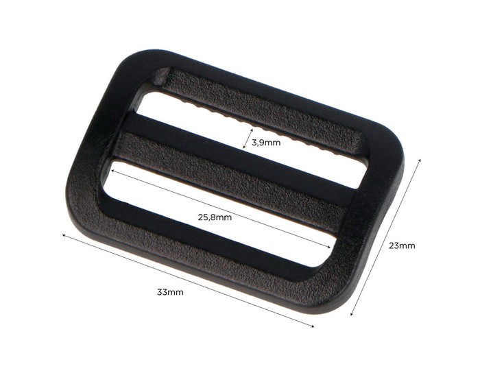 Innspiro Boucle coulissante rectangulaire en plastique noir 25,8 mm, lot de 5 Innspiro Boucle coulissante rectangulaire en plastique noir 25,8 mm, lot de 5