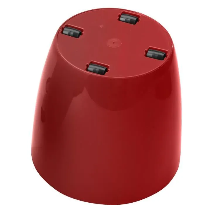 Garden ID Cache-pot Shiny Rouge brillant avec roulettes, 35 x 32 cm, aspect céramique étanche - Déplacement aisé