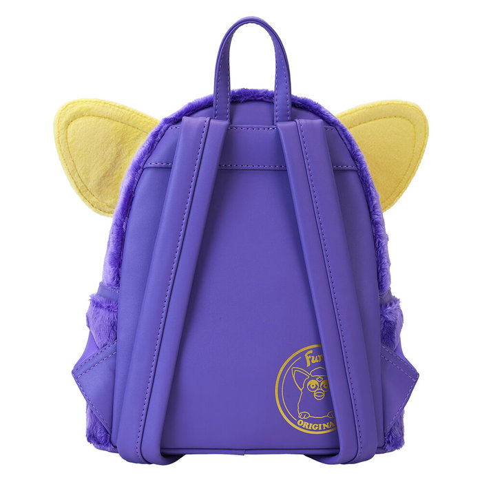 LOUNGEFLY Sac à dos Furby 26 cm en simili cuir à finition PU, broderies et fermoir doré, dimensions 22.9x11.4x26.7 cm
