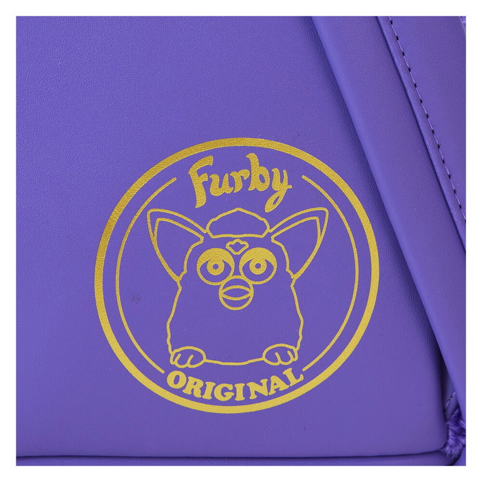 LOUNGEFLY Sac à dos Furby 26 cm en simili cuir à finition PU, broderies et fermoir doré, dimensions 22.9x11.4x26.7 cm