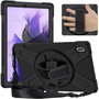 eSTUFF Housse AUSTIN Defender pour Samsung Galaxy Tab S10+ / S9 FE+ / S9+ / S8+ / S7 FE / S7+, Étui à coque rigide avec protection militaire et béquille, Noir