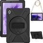 eSTUFF Housse AUSTIN Defender pour Samsung Galaxy Tab S10+ / S9 FE+ / S9+ / S8+ / S7 FE / S7+, Étui à coque rigide avec protection militaire et béquille, Noir
