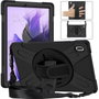 eSTUFF Housse AUSTIN Defender pour Samsung Galaxy Tab S10+ / S9 FE+ / S9+ / S8+ / S7 FE / S7+, Étui à coque rigide avec protection militaire et béquille, Noir