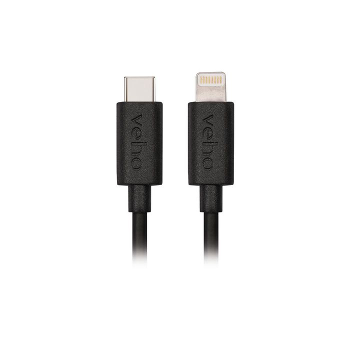 Veho Câble USB-C vers Lightning certifié Apple MFi 1m - Charge et synchronisation pour iPhone, iPad, AirPods (noir)