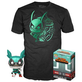 Funko Pop & Tee My Hero Academia Deku avec casque (full mech suit) + T-shirt Taille L