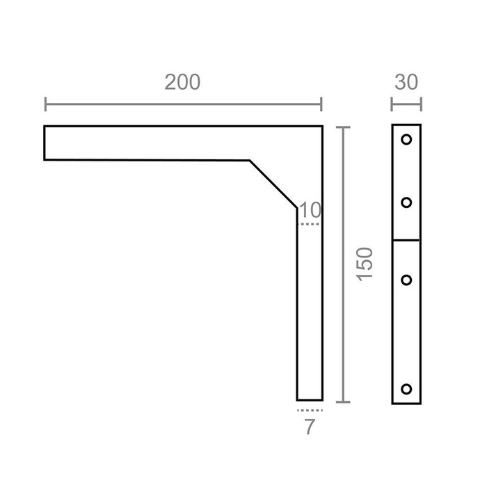 Equerre Micel super plm03 Blanc 20 x 15 cm