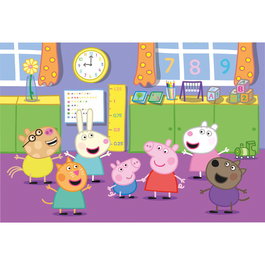 Clementoni Puzzle de sol pour enfants Peppa Pig 40 pièces, taille 100x70 cm