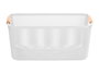 Kipit Panier en plastique avec anse en bambou blanc 32 x 20,5 cm (Set de 24)