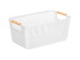 Kipit Panier en plastique avec anse en bambou blanc 32 x 20,5 cm (Set de 24)