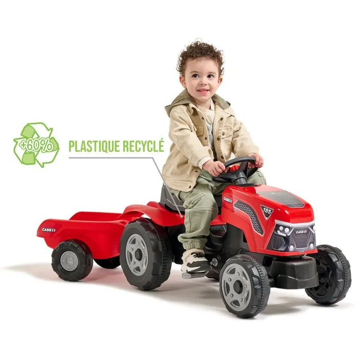Falk Tracteur à pédales Case IH avec remorque amovible