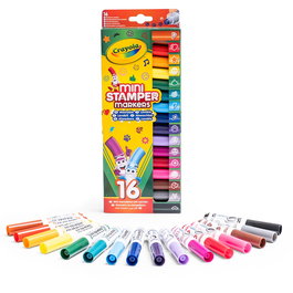 Crayola 16 Mini Marqueurs Tamponneurs Emoji 58-8741, Tintas Lavables, Corps Large, Pour Enfants Dès 3 Ans