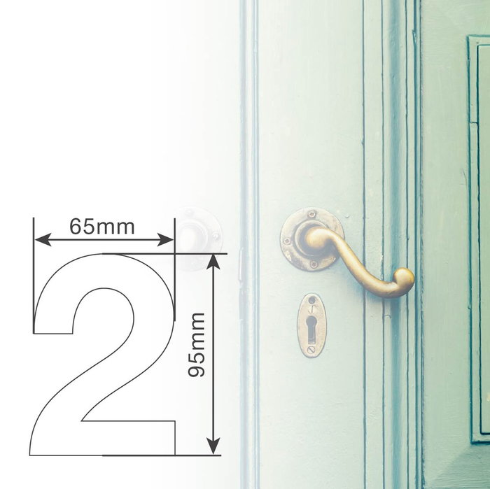 Hantums Numéro de porte 2 en acier inoxydable avec adhésif