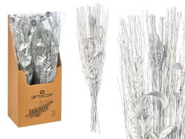 GIFTDECOR Ramillete Plateado Metalico Argenté