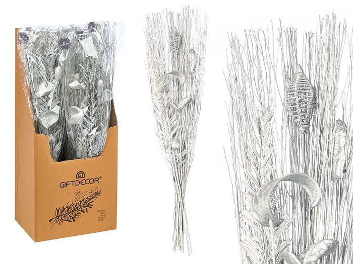 Giftdecor Ramillette Métallique Argenté 29x100x14 cm Matière Végétale Séchée (Set de 8) Giftdecor Ramillette Métallique Argenté 29x100x14 cm Matière Végétale Séchée (Set de 8)