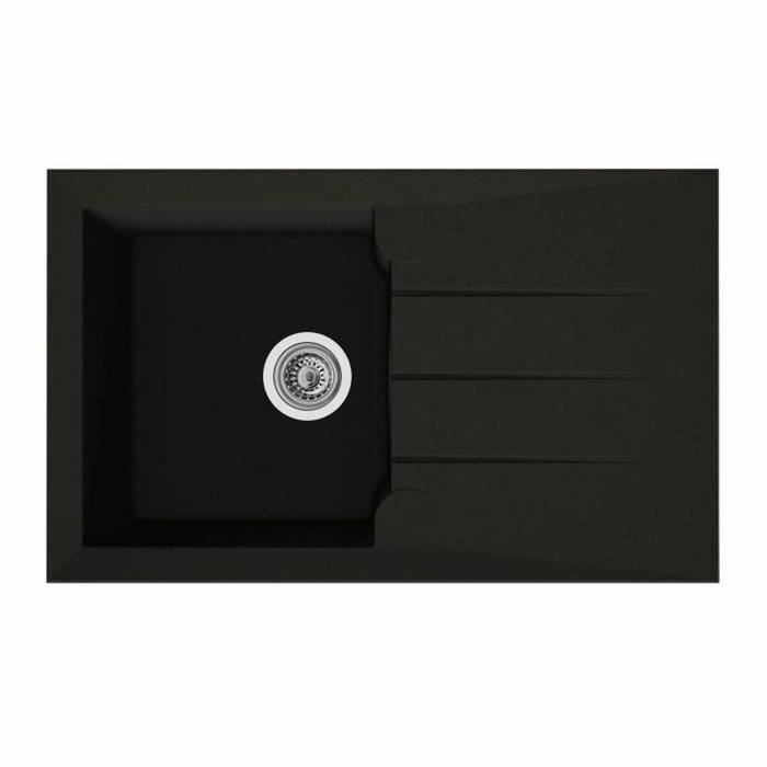 Stradour Alineo 1C Évier en résine BMC Noir 81 x 50 cm Stradour Alineo 1C Évier en résine BMC Noir 81 x 50 cm