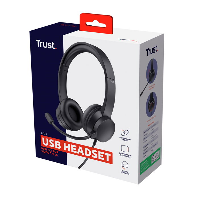 Casques avec Microphone Trust 25088 Noir Casques avec Microphone Trust 25088 Noir