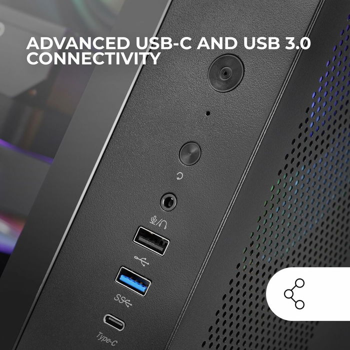 Boîtier ATX semi-tour Mars Gaming MCCURV Noir