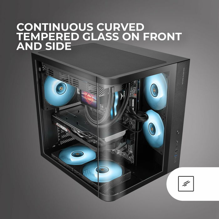 Boîtier ATX semi-tour Mars Gaming MCCURV Noir