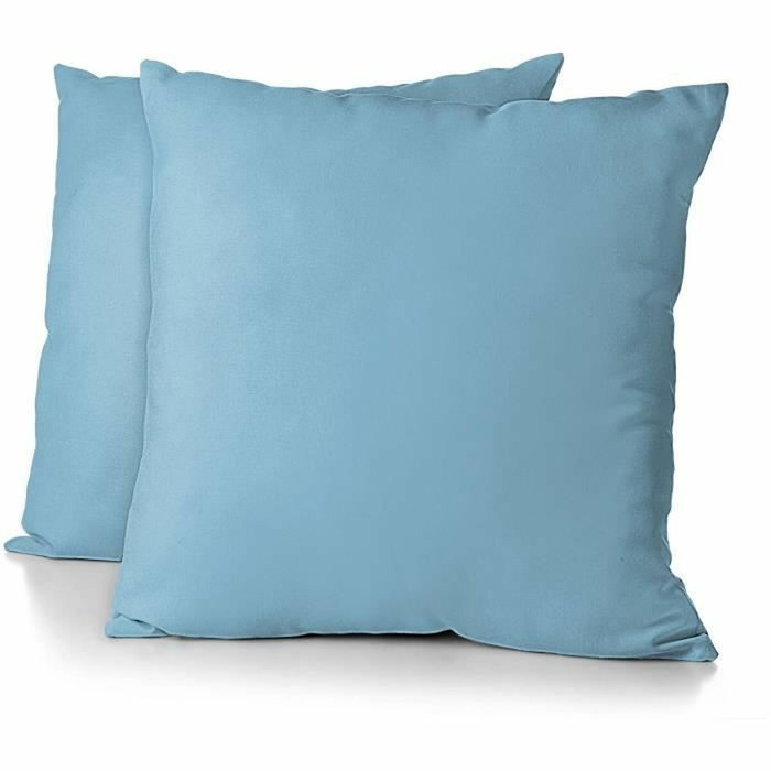 Home Linge Passion Lot de 2 taies d'oreiller microfibre Bleu ciel 63 x 63 cm Home Linge Passion Lot de 2 taies d'oreiller microfibre Bleu ciel 63 x 63 cm
