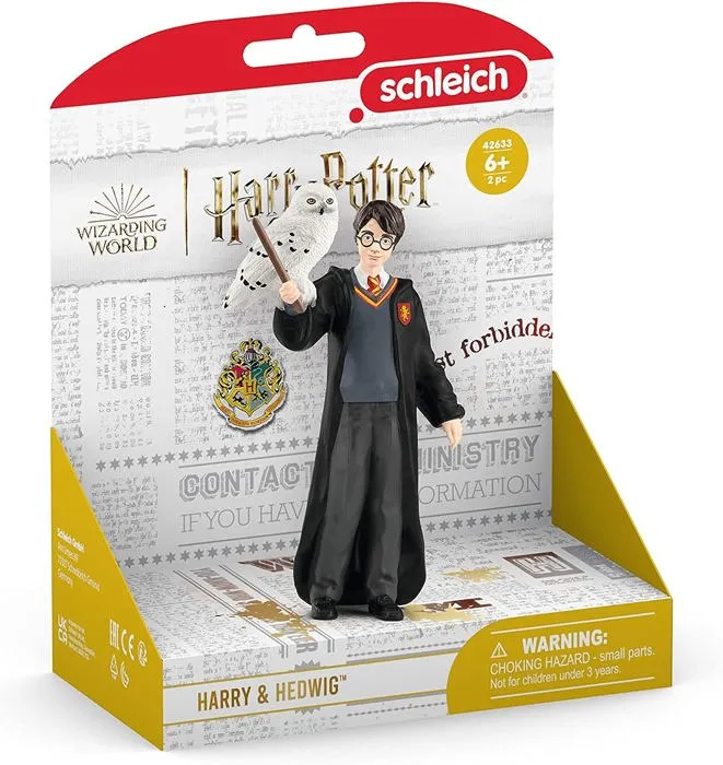 Schleich 42633 - Figurine Harry Potter et Hedwige, Univers Wizarding World, pour enfant dès 6 ans, Dimensions 4 x 2,5 x 10 cm