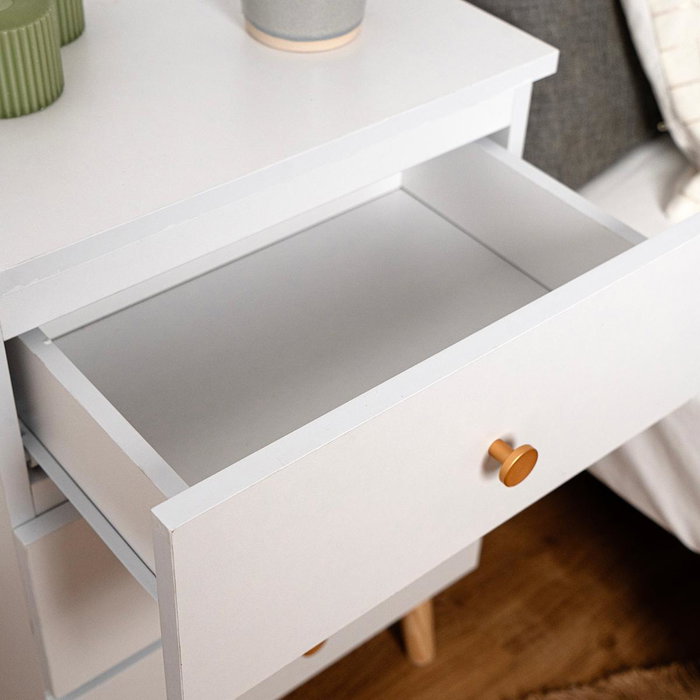 Vinthera Moa Table de chevet 40x30x65 cm Blanc Bois Mélamine et Pieds en Pin Vinthera Moa Table de chevet 40x30x65 cm Blanc Bois Mélamine et Pieds en Pin