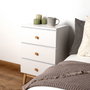 Vinthera Moa Table de chevet 40x30x65 cm Blanc Bois Mélamine et Pieds en Pin
