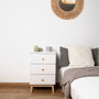 Vinthera Moa Table de chevet 40x30x65 cm Blanc Bois Mélamine et Pieds en Pin