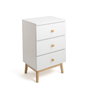 Vinthera Moa Table de chevet 40x30x65 cm Blanc Bois Mélamine et Pieds en Pin
