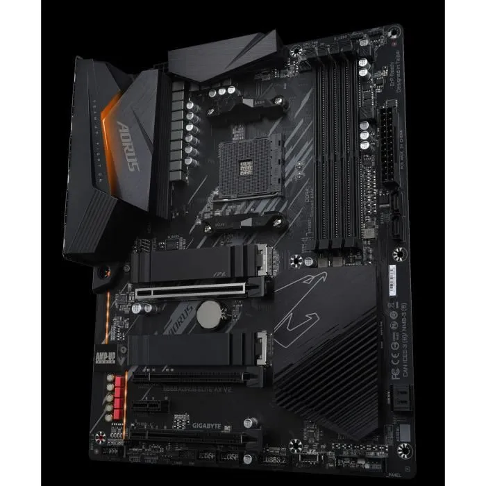 Gigabyte Carte mère B550 AORUS ELITE AX V2 - Socket AM4, DDR4, ATX, Wi-Fi, pour processeurs AMD Ryzen