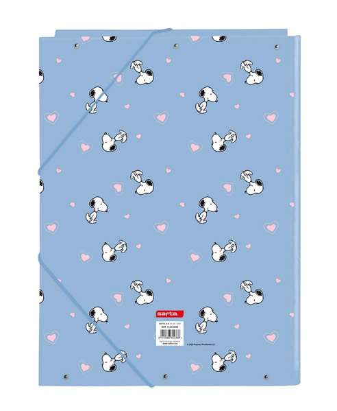 Safta Carpeta Folio 3 Solapas Snoopy - Chemise à rabats avec motif Snoopy 26x33.5x2.5 cm - Recommandé à partir de 3 ans