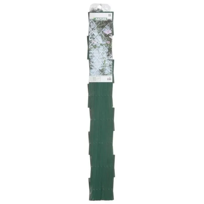 Nature - Treillis extensible plastique vert - 100 x 200 cm - Profil 23x7 mm - Pour décoration murale et palissage de plantes grimpantes - Livré avec set de fixation
