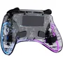 Freaks And Geeks Manette sans fil Polychroma Transparente LED pour Nintendo Switch 1&2 et PC