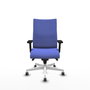 Piqueras Y Crespo Chaise de bureau Albacete confidente, bleu clair, mécanisme synchrone, base blanche