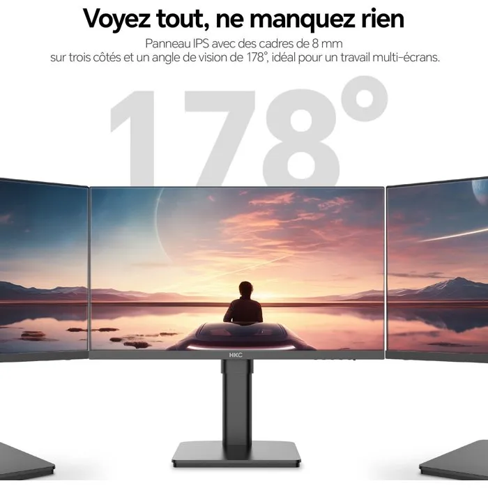 HKC T2752U - Écran PC 27" (68,6 cm) - 4K UHD (3840 x 2160) - Dalle IPS - 60 Hz - 5 ms - HDMI, DisplayPort - Noir