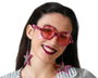 Lunettes de soleil rondes fuchsia avec étoiles glam rock