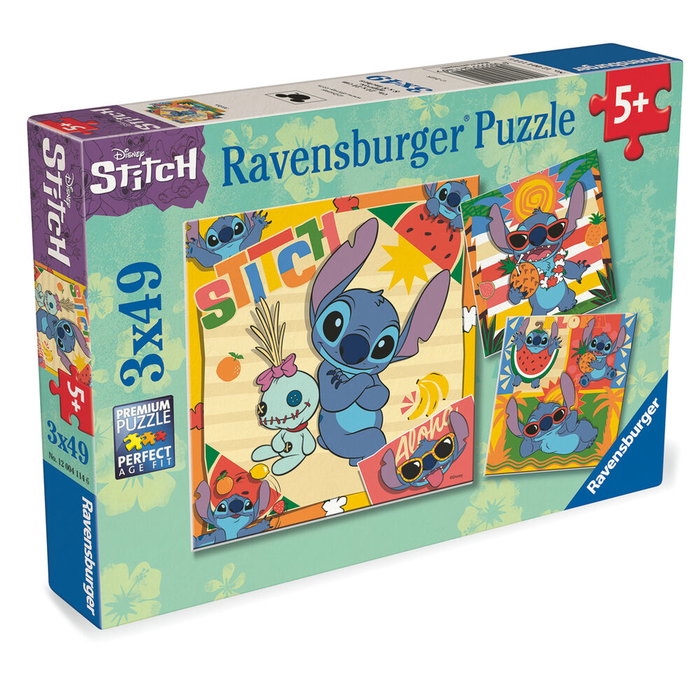 Ravensburger - Puzzle Disney Stitch - 3 puzzles de 49 pièces - Dimensions 21x21cm - À partir de 5 ans Ravensburger - Puzzle Disney Stitch - 3 puzzles de 49 pièces - Dimensions 21x21cm - À partir de 5 ans