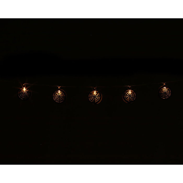 BigBuy Home Guirlande lumineuse motifs toiles d'araignées noires 170 cm