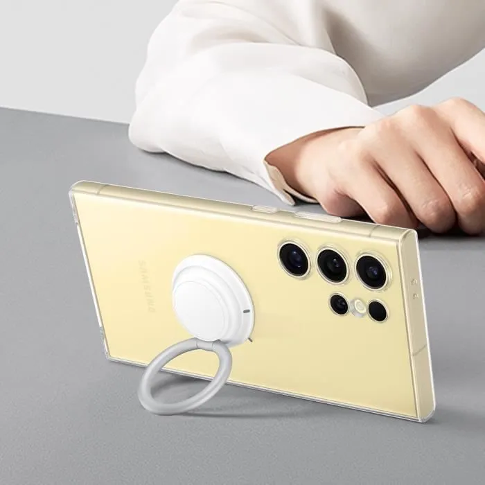 Samsung Coque transparente avec anneau support magnétique pour Galaxy S25 Ultra - Design fin élégant et découpes précises