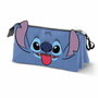 Trousse Fourre-Tout Triple Lilo & Stitch Cool 23 x 11 x 8 cm Bleu