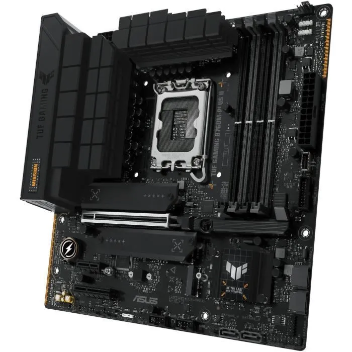 Carte mère ASUS TUF GAMING B760M-PLUS II - micro ATX Intel B760 LGA 1700 avec RAM DDR5, M.2 PCIe 4.0, SATA III et LAN 2.5 GbE Carte mère ASUS TUF GAMING B760M-PLUS II - micro ATX Intel B760 LGA 1700 avec RAM DDR5, M.2 PCIe 4.0, SATA III et LAN 2.5 GbE