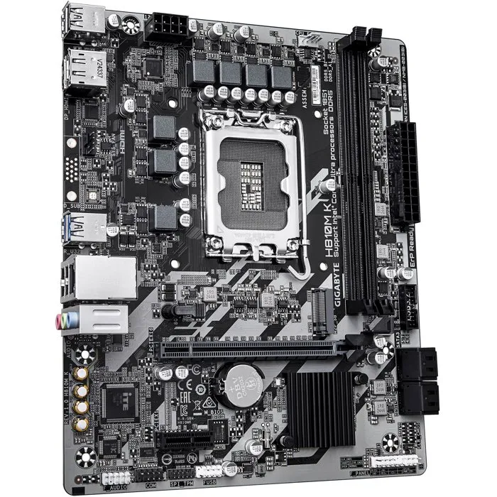 Gigabyte Carte mère H810M K Micro-ATX Chipset Intel H810 Compatible Mémoire DDR4 pour PC Bureautique et Multimédia