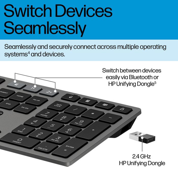 HP Ensemble clavier et souris sans fil rechargeable HP 725 noir HP Ensemble clavier et souris sans fil rechargeable HP 725 noir