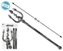 Atosa Trident Marin 88 cm Argent Vieilli avec Détails Océaniques