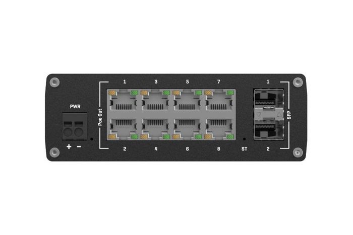 Teltonika Networks TSW202 Commutateur managé PoE+ 8 ports Gigabit avec 2 ports SFP pour communication fibre optique