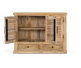 GINER Y COLOMER Buffet 3 portes et 2 tiroirs en bois de manguier, finition ton naturel - Structure robuste avec moulures et poignées en fer noir