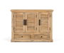 GINER Y COLOMER Buffet 3 portes et 2 tiroirs en bois de manguier, finition ton naturel - Structure robuste avec moulures et poignées en fer noir