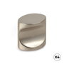 Rei Pomo de meuble modèle 719, zamak nickel satiné, diamètre 17 mm, blister 4 pièces