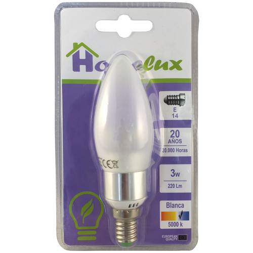 Homelux Ampoule LED type bougie 3W E14 220Lm Lumière blanche froide Homelux Ampoule LED type bougie 3W E14 220Lm Lumière blanche froide