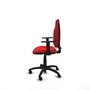 Chaise Algarra Contact permament de base Cuir écologique Rouge Structure polyamide noire Accoudoir 1D Sans appui-tête Roulettes autofreinées